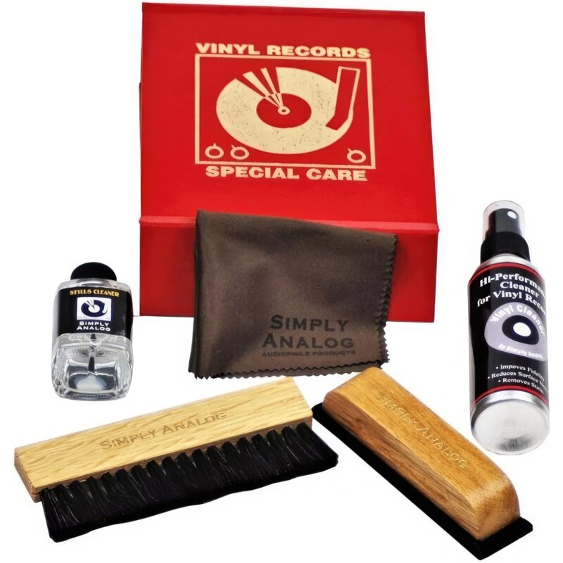 Zestaw czyszczący SIMPLY ANALOG do gramofonów, igieł, płyt Deluxe Cleaning Boxset Czerwony