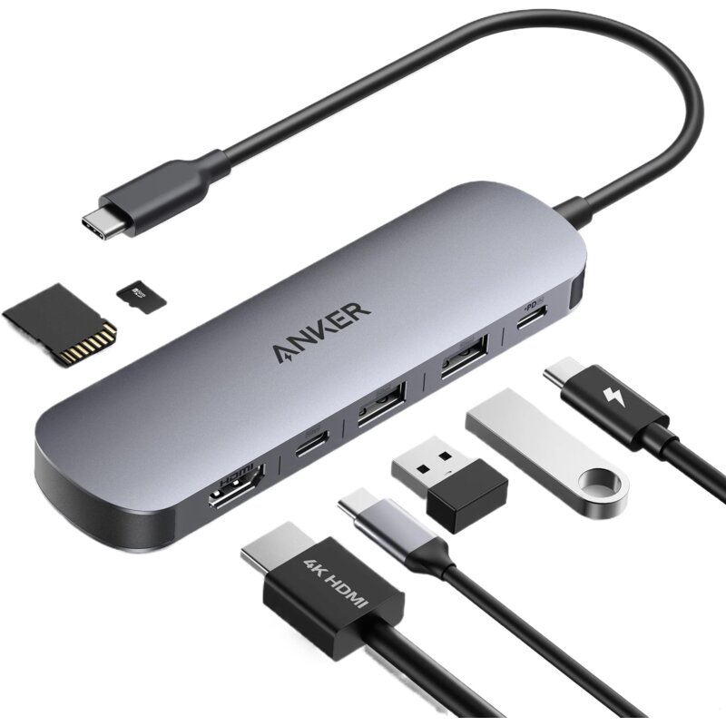 Anker Nano PowerExpand A83D2HA1 7w1 USB-C Szary