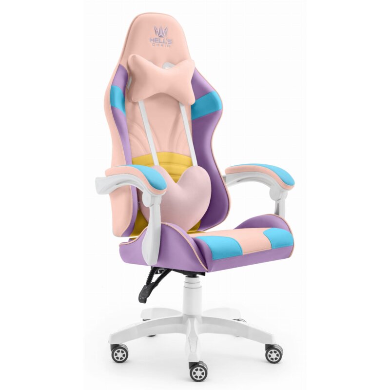 Fotel gamingowy HELL'S CHAIR Rainbow 2.0 Różowo-Fioletowy