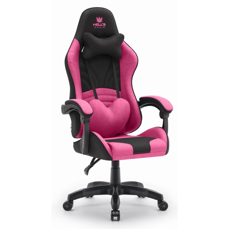 Fotel gamingowy HELL'S CHAIR Rainbow 2.0 Różowo-Czarny