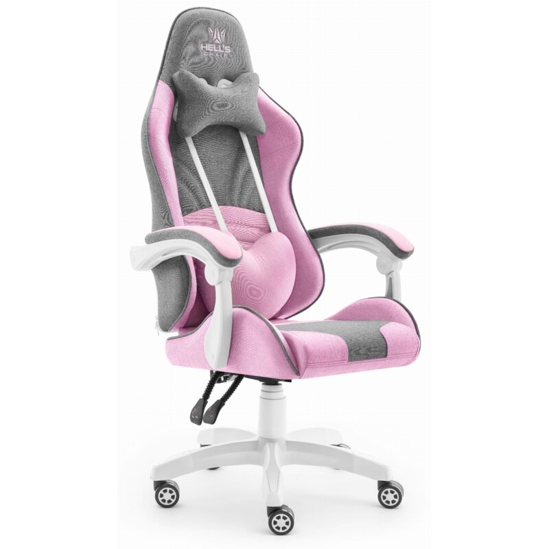 Fotel gamingowy HELL'S CHAIR Rainbow 2.0 Różowo-Szary