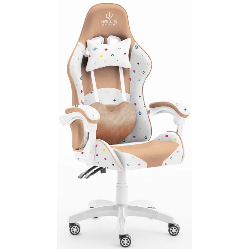 Fotel gamingowy HELL'S CHAIR Rainbow 2.0 Beżowy