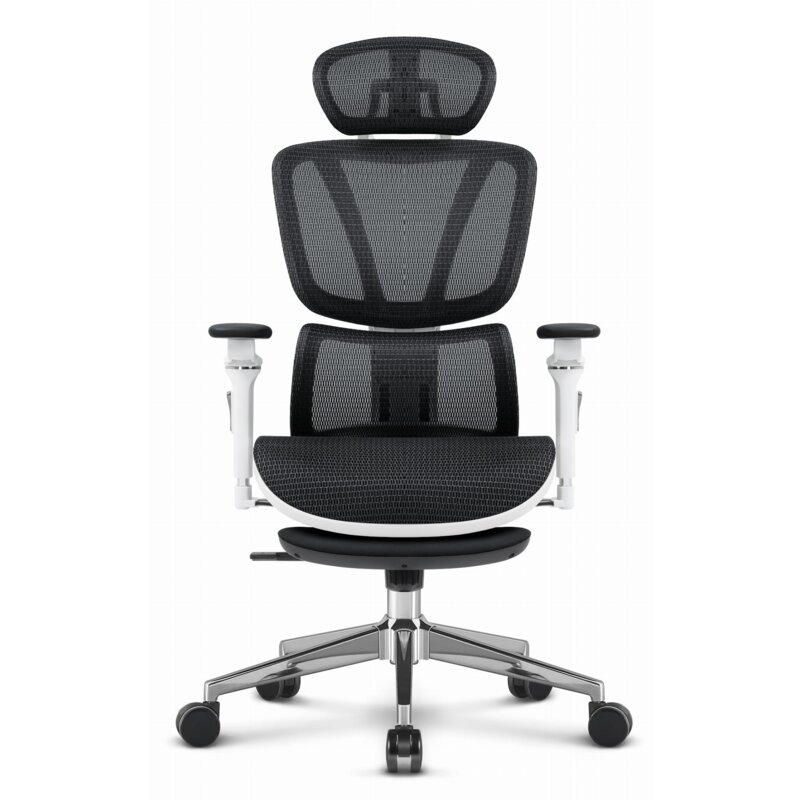 Fotel biurowy HELL'S CHAIR HC-1044 Czarno-biały