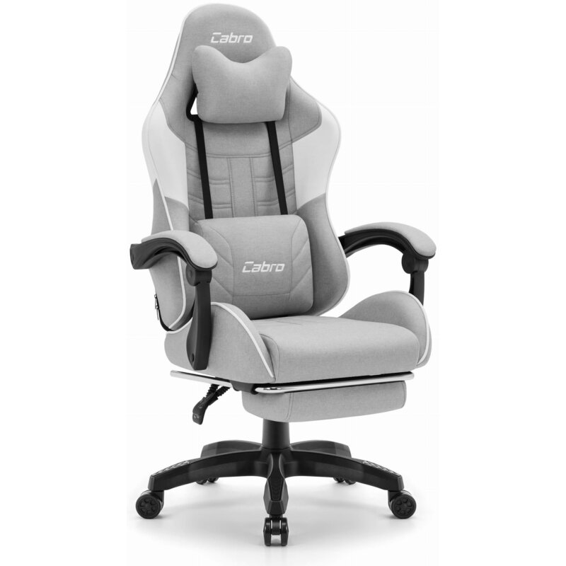 Fotel gamingowy CABRO C501 Szaro-Biały