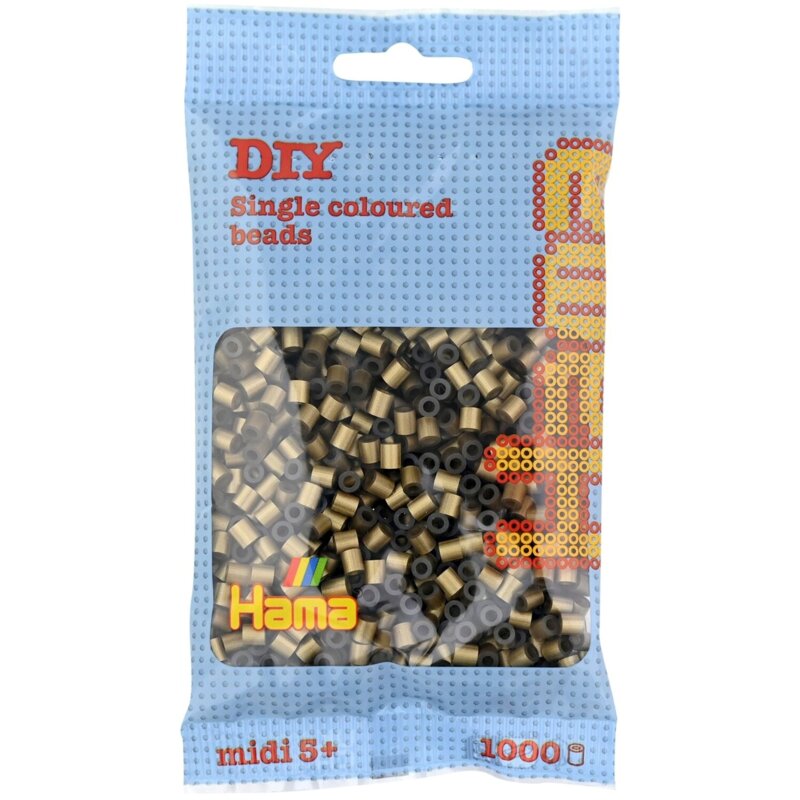 Zestaw kreatywny HAMA Midi 1000 koralików w torebce 015-207-63 Ciemnozłoty