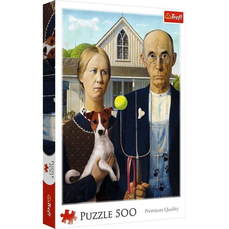 Puzzle TREFL American Gothic Psia Edycja 37526 (500 elementów)