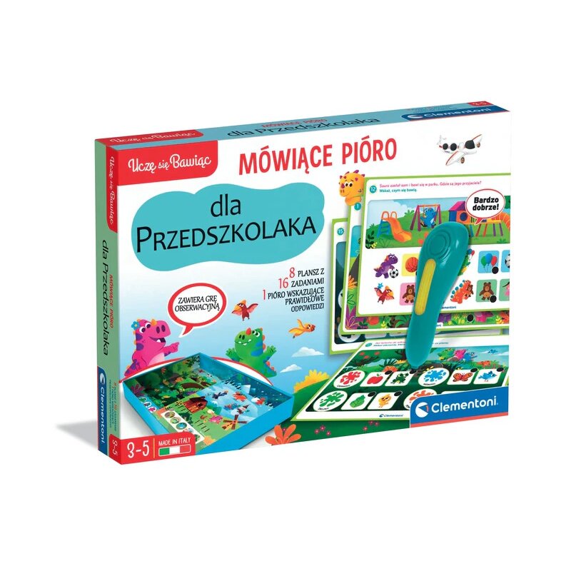 Gra edukacyjna CLEMENTONI Uczę się Bawiąc Mówiące Pióro 500 Pytań Przedszkolaka 50390