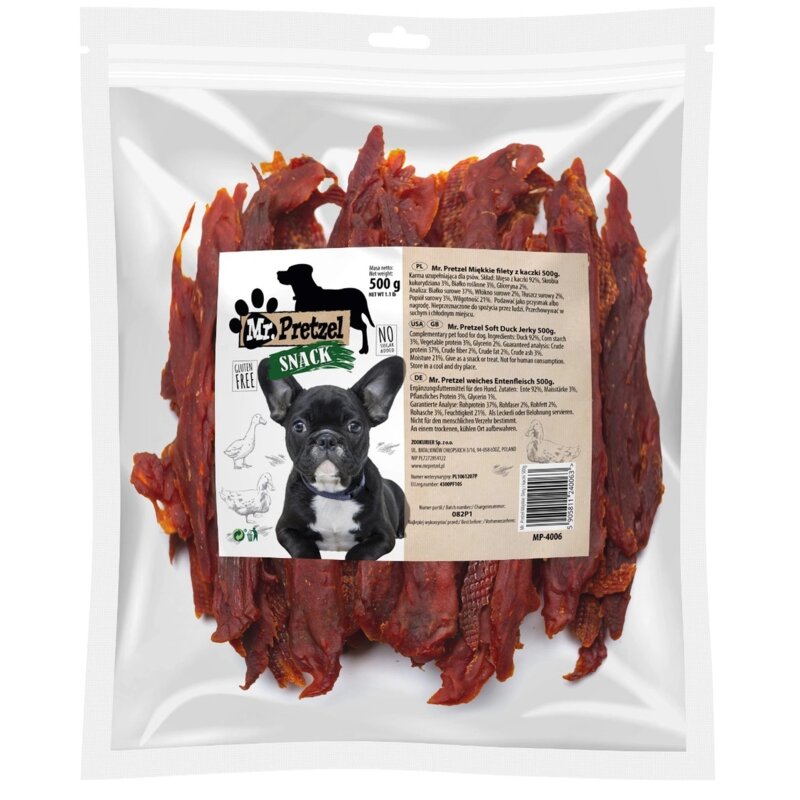 Przysmak dla psa MR. PRETZEL Miękkie filety z kaczki 500 g