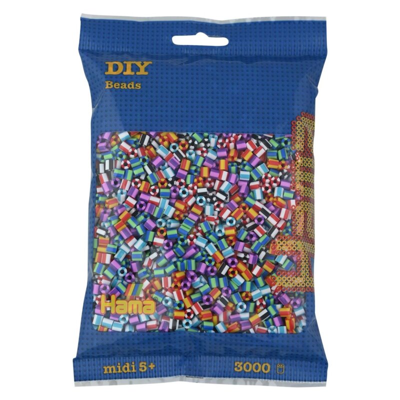 Zestaw kreatywny HAMA Midi 3000 koralików w torebce 015-201-90 Wielokolorowy