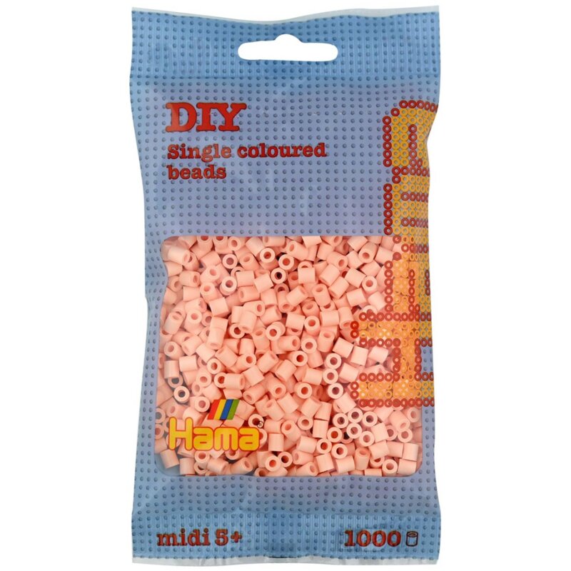 Zestaw kreatywny HAMA Midi 1000 koralików w torebce 015-207-78 Jasnoróżowy