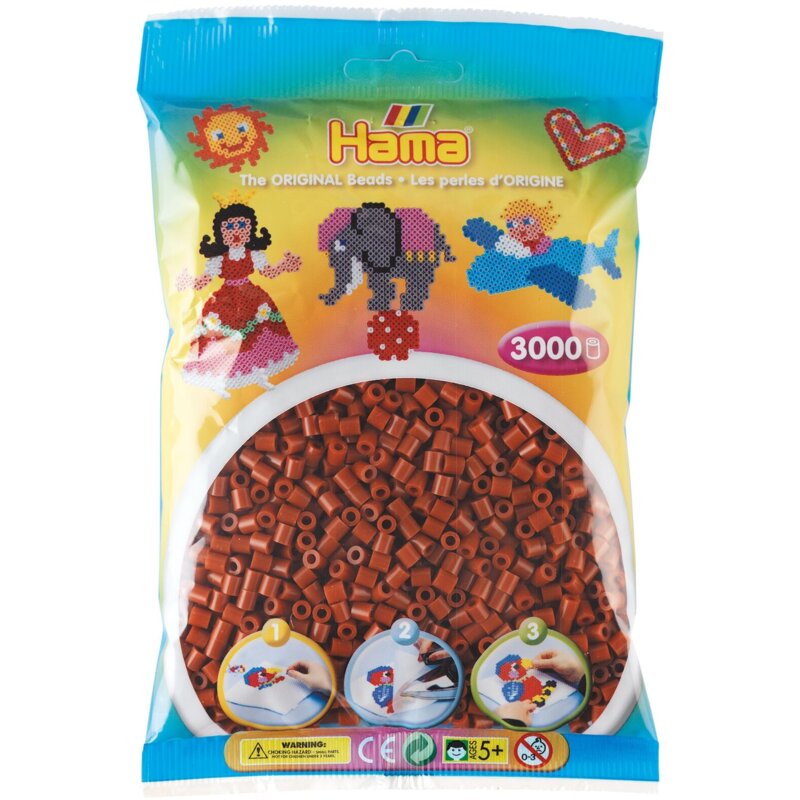 Zestaw kreatywny HAMA 3000 koralików w torebce 015-201-20 Ceglasty