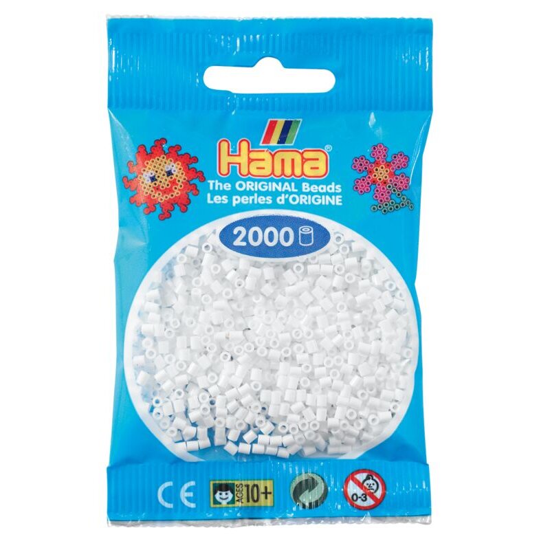 Zestaw kreatywny HAMA 2000 koralików w torebce 015-501-01 Biały