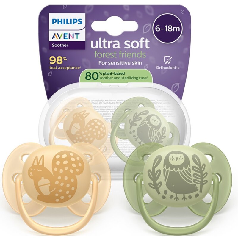Smoczek PHILIPS Avent Ultra Soft 6-18 m SCF091/46 (2 sztuki)