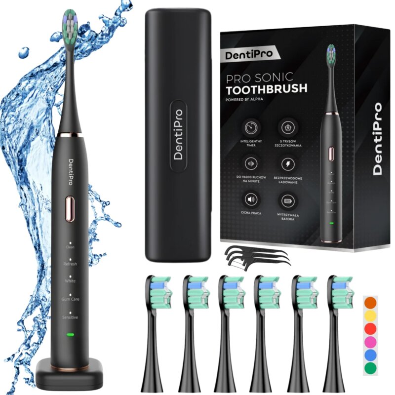 Szczoteczka soniczna ALPHA DentiPro STB-04 Czarny