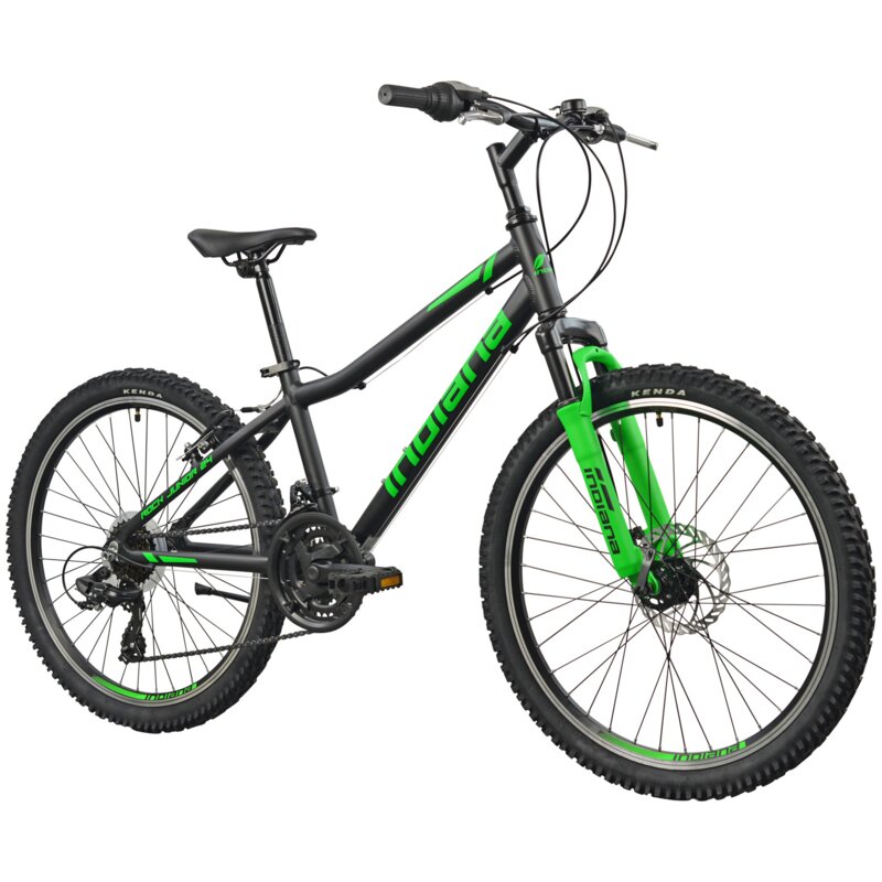 Rower młodzieżowy INDIANA Rock Jr 24 cale dla chłopca Czarno-zielony