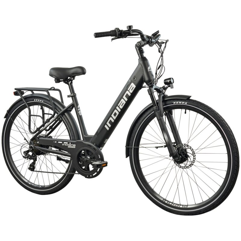 Rower elektryczny INDIANA E-Trekking 3.0 D18 28 cali damski Czarny
