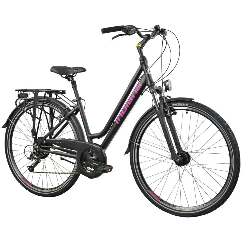 Rower trekkingowy INDIANA X-Road 3.0 D17 28 cali damski Czarno-fioletowy