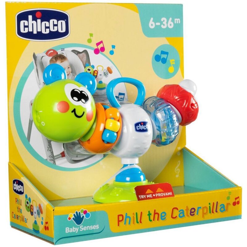 Zabawka interaktywna CHICCO Baby Senses Gąsienica na krzesełko do karmienia 00010036000000