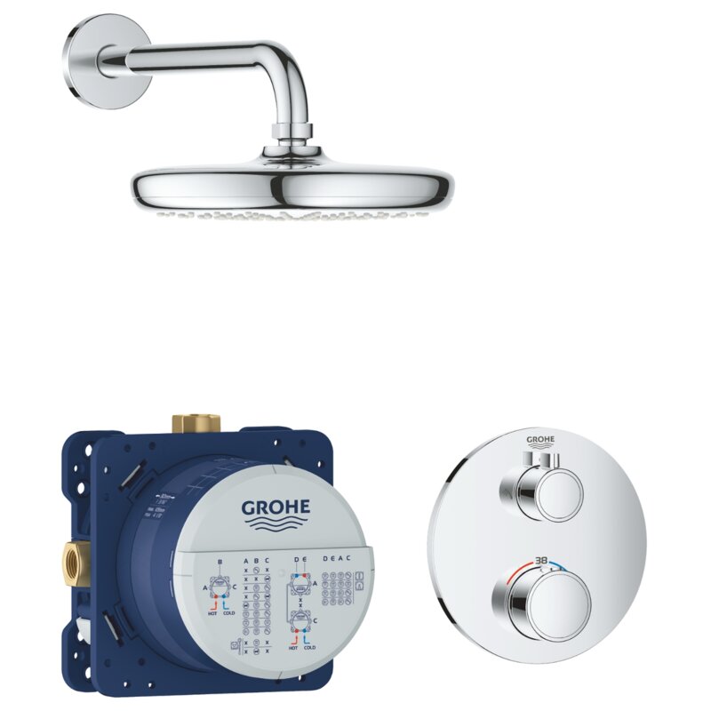 Zestaw prysznicowy podtynkowy GROHE Tempesta 34726000 Chrom