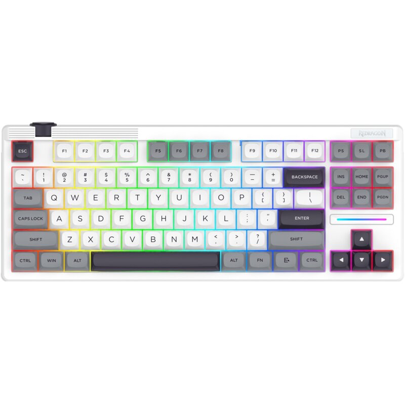 Klawiatura REDRAGON Otiim Pro K729WGB RGB Hot Swap Bullet QL Switch Biało-szary