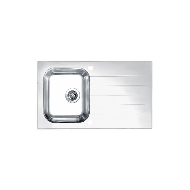 Zlewozmywak jednokomorowy z ociekaczem ALVEUS Glassix 10 1099462 Satyna-biały 50x86