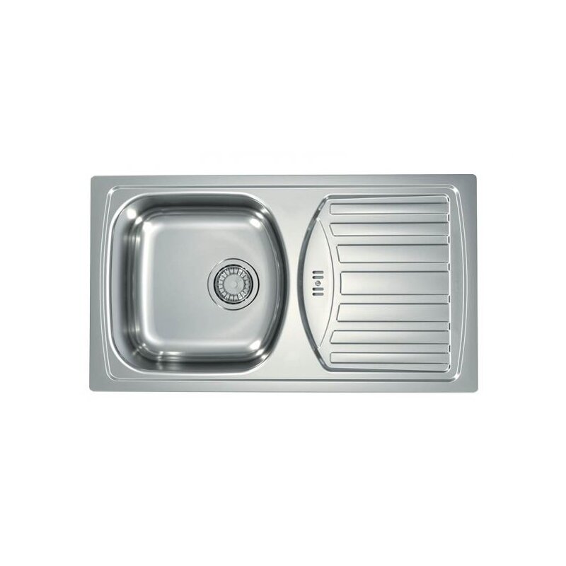Zlewozmywak jednokomorowy z ociekaczem ALVEUS Basic 150 1136532K Satyna 43.5x78 odpływ FI 90 mm