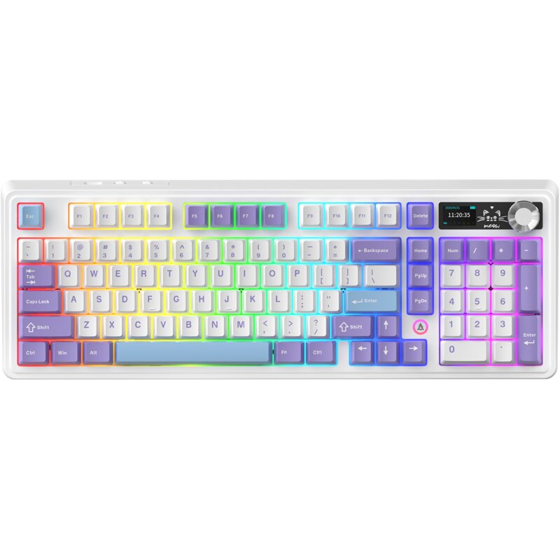 Klawiatura AJAZZ AK980 V2 Biało-fioletowo-niebieski
