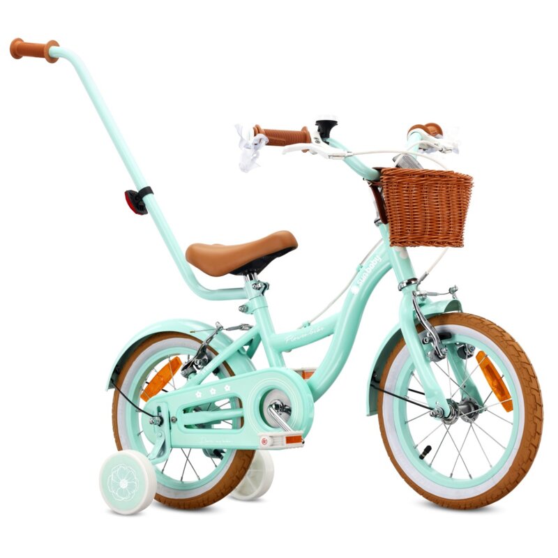 Rower dziecięcy SUN BABY Flower Retro Bike 14 cali dla dziewczynki Miętowy