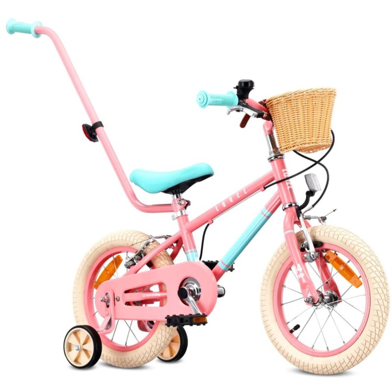 Rower dziecięcy SUN BABY Lovel 14 cali dla dziewczynki Różowo-miętowy