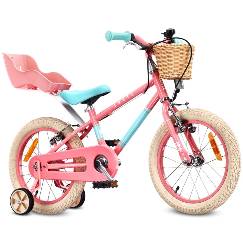 Rower dziecięcy SUN BABY Lovel 16 cali Różowo-miętowy Wzrost: 100-120 cm Wiek: 4-6 lat