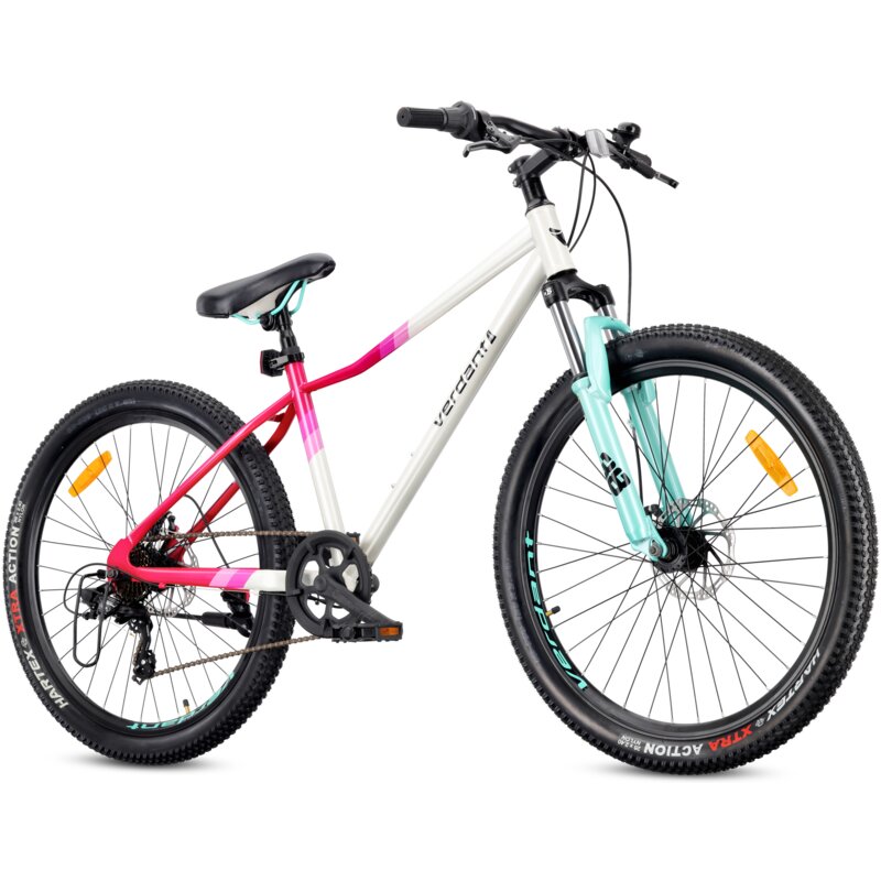 Rower młodzieżowy SUN BABY Verdant Calix ST 7-SH 26 cali dla dziewczynki Biało-różowo-miętowy