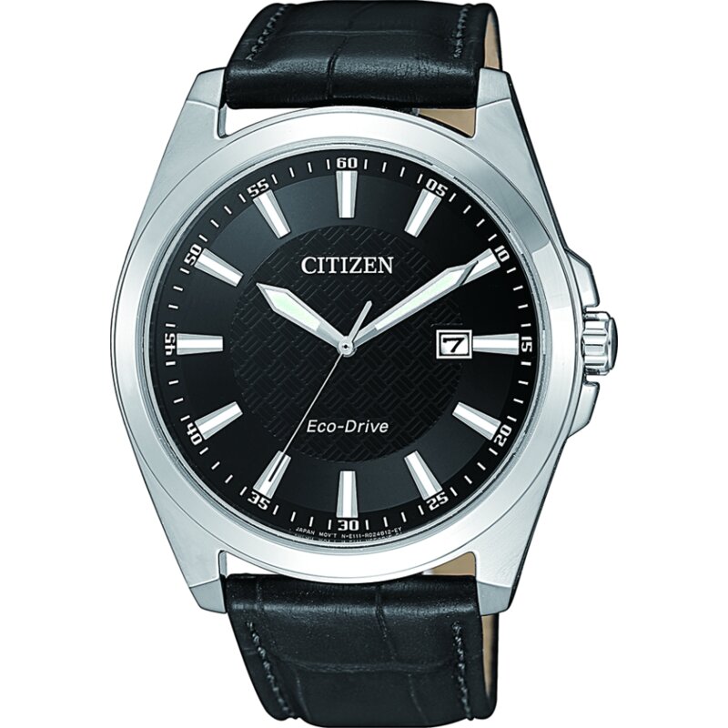 Zegarek CITIZEN Eco-Drive Leather BM7108-14E Stalowo-czarny