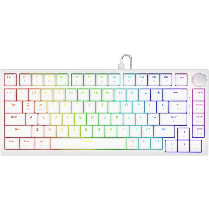 Klawiatura SAVIO Astral White Outemu White Jade Magnetic Biały