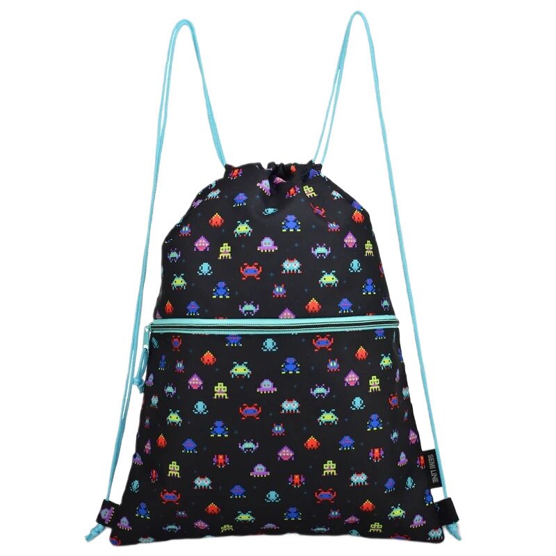 Worek SEMI LINE J4682 Pacman Czarno-niebieski