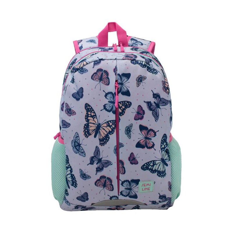 Plecak SEMI LINE J4924-1 Motyle Fioletowo-miętowo-różowy