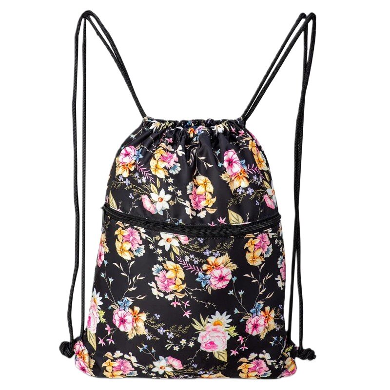 Worek SEMI LINE L2031 Kwiaty Czarny