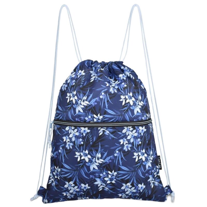 Worek SEMI LINE J4682 Kwiatki Niebiesko-biały