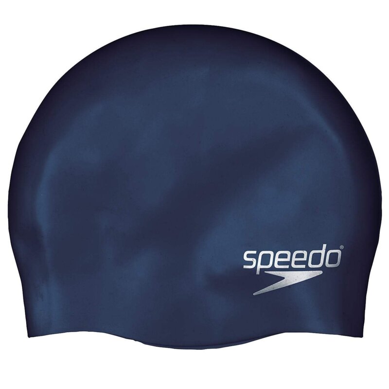 SPEEDO CZEPEK JUNIOR SILIKONOWY PLAIN MOULDED SILICONE CAP TRUE NAVY 68-709900011