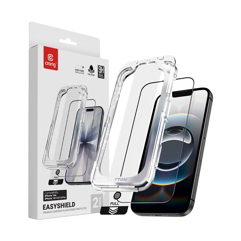 Szkło hartowane CRONG EasyShield do Apple iPhone 17e/16e/14/13/13 Pro (2 szt.)