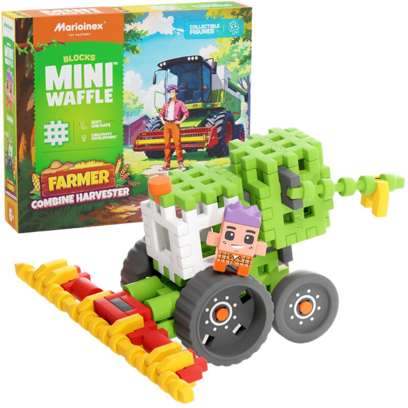 Klocki elastyczne MARIOINEX Mini Waffle Farmer Kombajn 907528