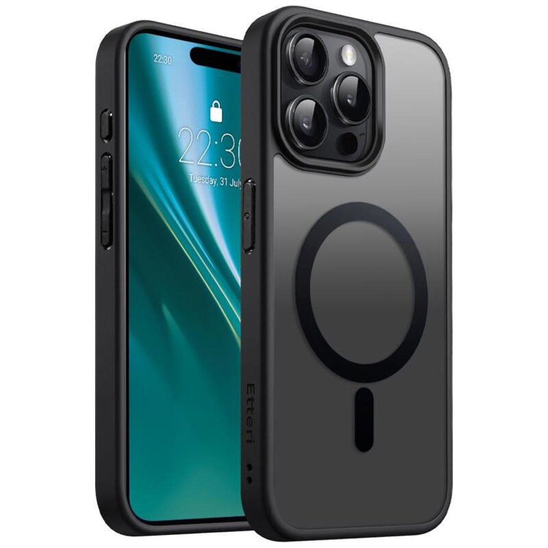 Etui ETTERI Matt Mag do Apple iPhone 15 Pro Max Czarny