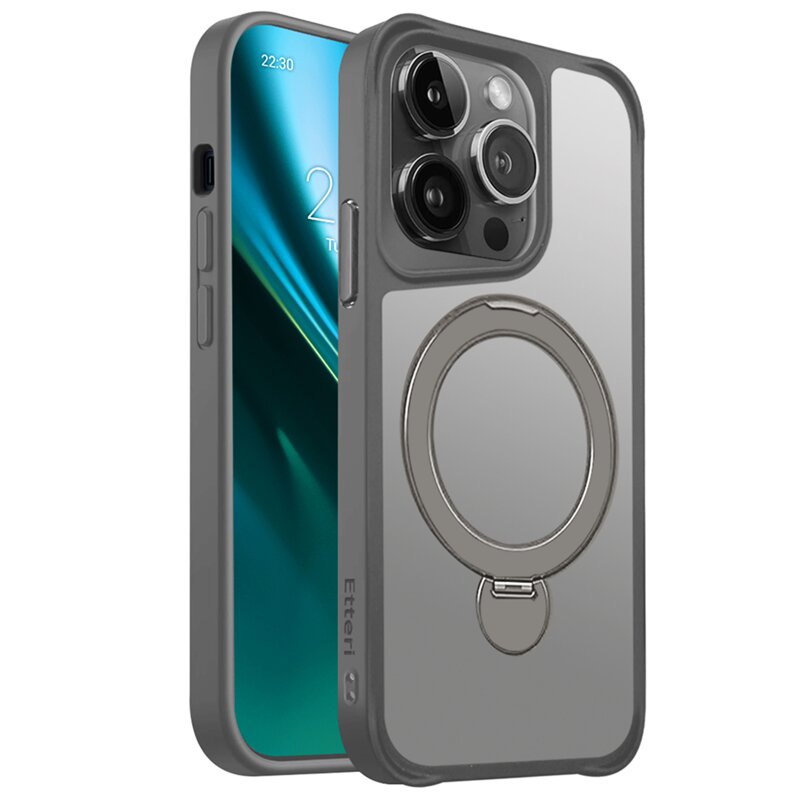 Etui ETTERI Matt Mag Ring do Apple iPhone 14 Pro Szary