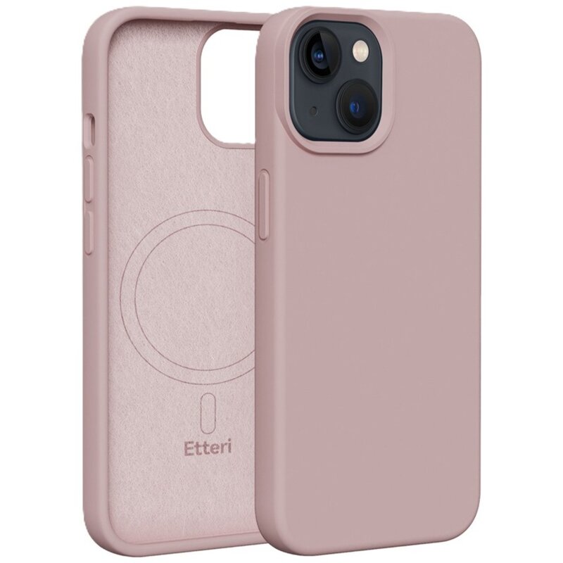 Etui ETTERI Silicone Mag do Apple iPhone 13 Jasnoróżowy