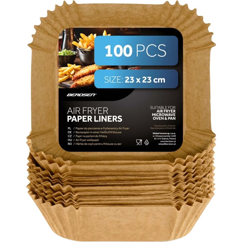 Papier do Air Fryer BERDSEN 364906 23 x 23 cm (100 sztuk)