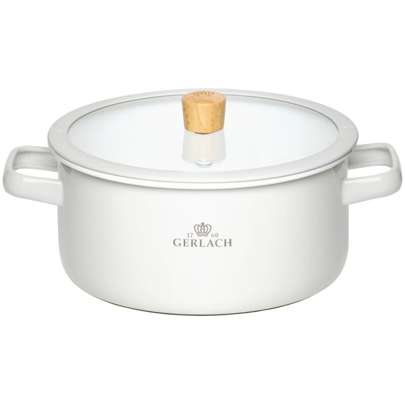 Garnek GERLACH Natur Enamel Biały 3L