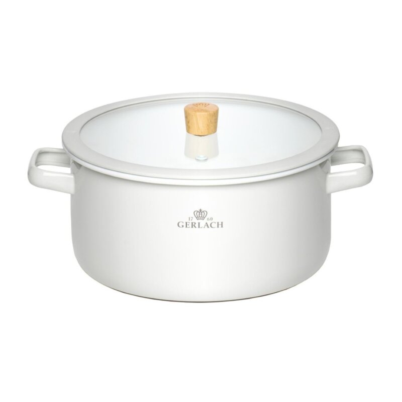 Garnek GERLACH Natur Enamel Biały 5L