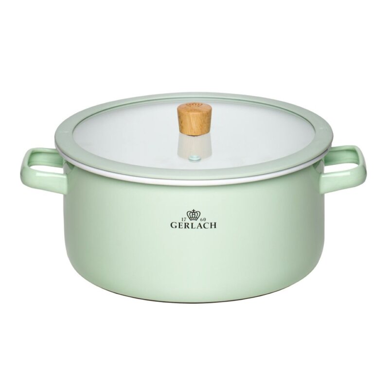 Garnek GERLACH Natur Enamel Zielony 5L