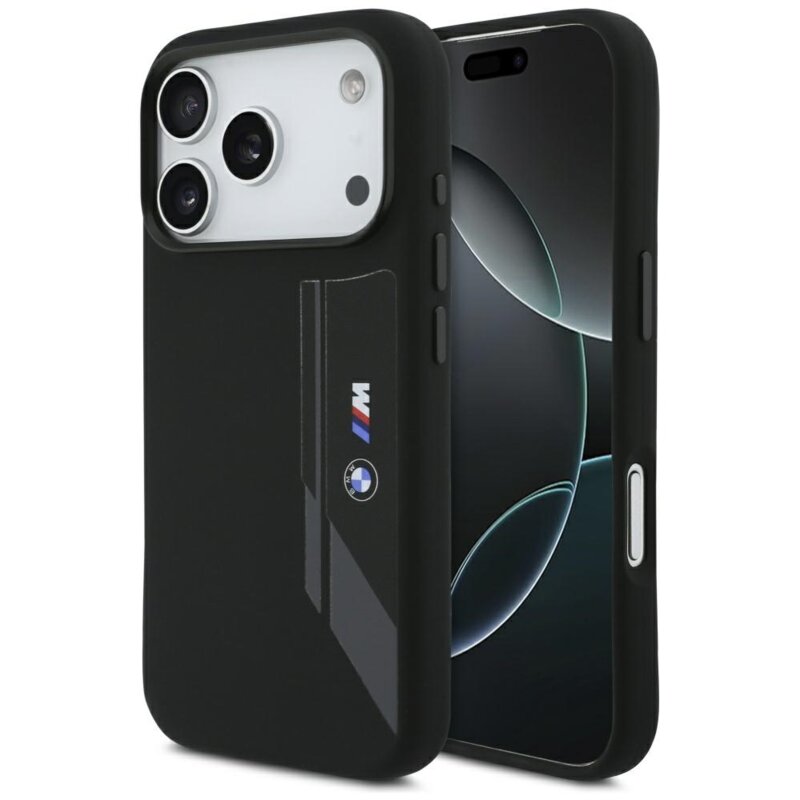 BMW M Silicon Vertical Logo MagSafe do iPhone 17 Pro Czarny