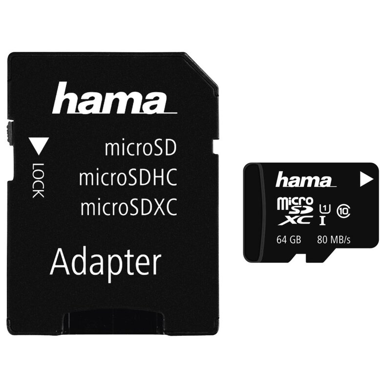 Karta pamięci HAMA MicroSD 64GB + Adapter