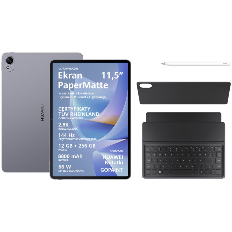 Tablet HUAWEI Matepad 11.5 S 2026 12/256 GB Wi-Fi Szary + Klawiatura + Rysik